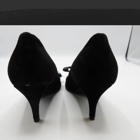 Stella McCartney black velvet bow pumps sz 37 - Picture 4 of 7